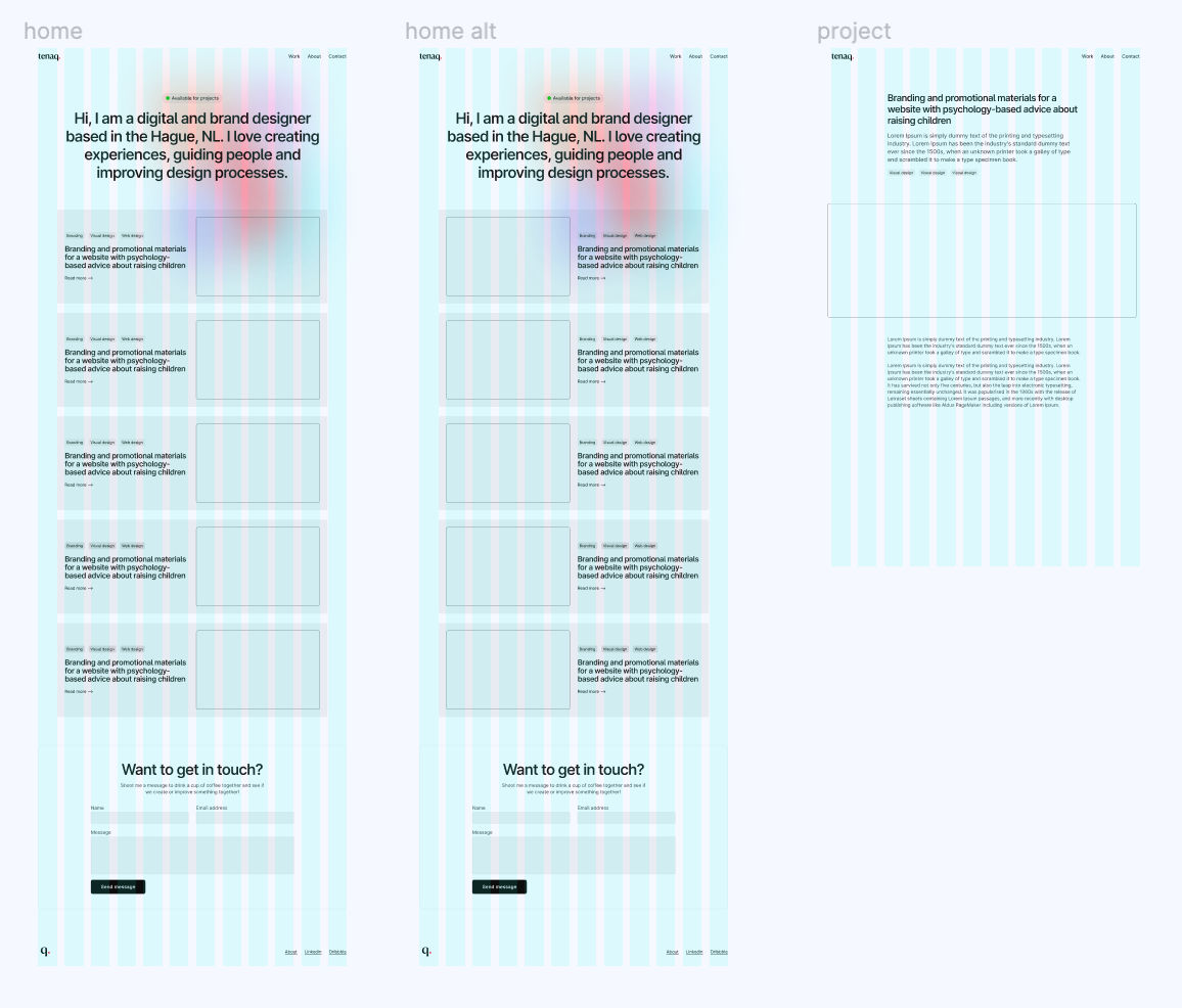 Image of the portfolio design with the color pop and grid